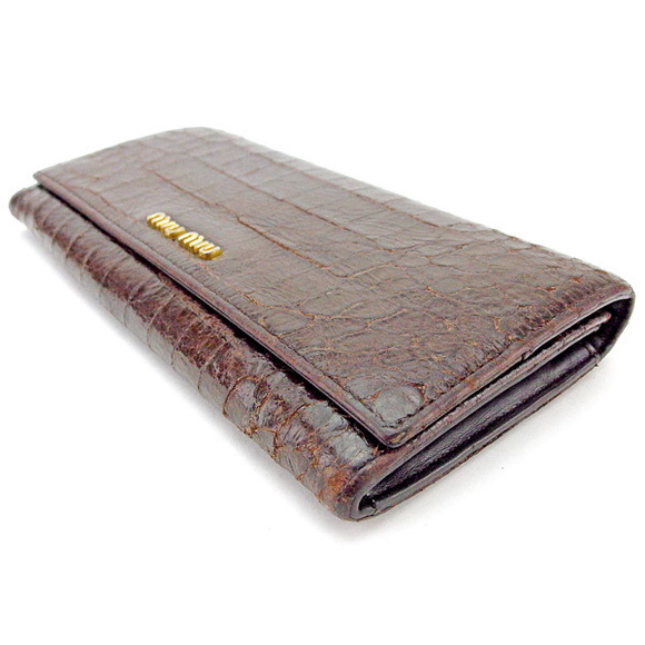 Miu Miu long wallet brown crocodile - Picture 3 of 6